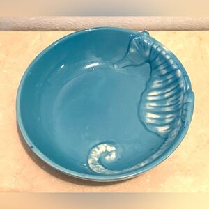 Dennis East Blue Seahorse bowl. 7”
